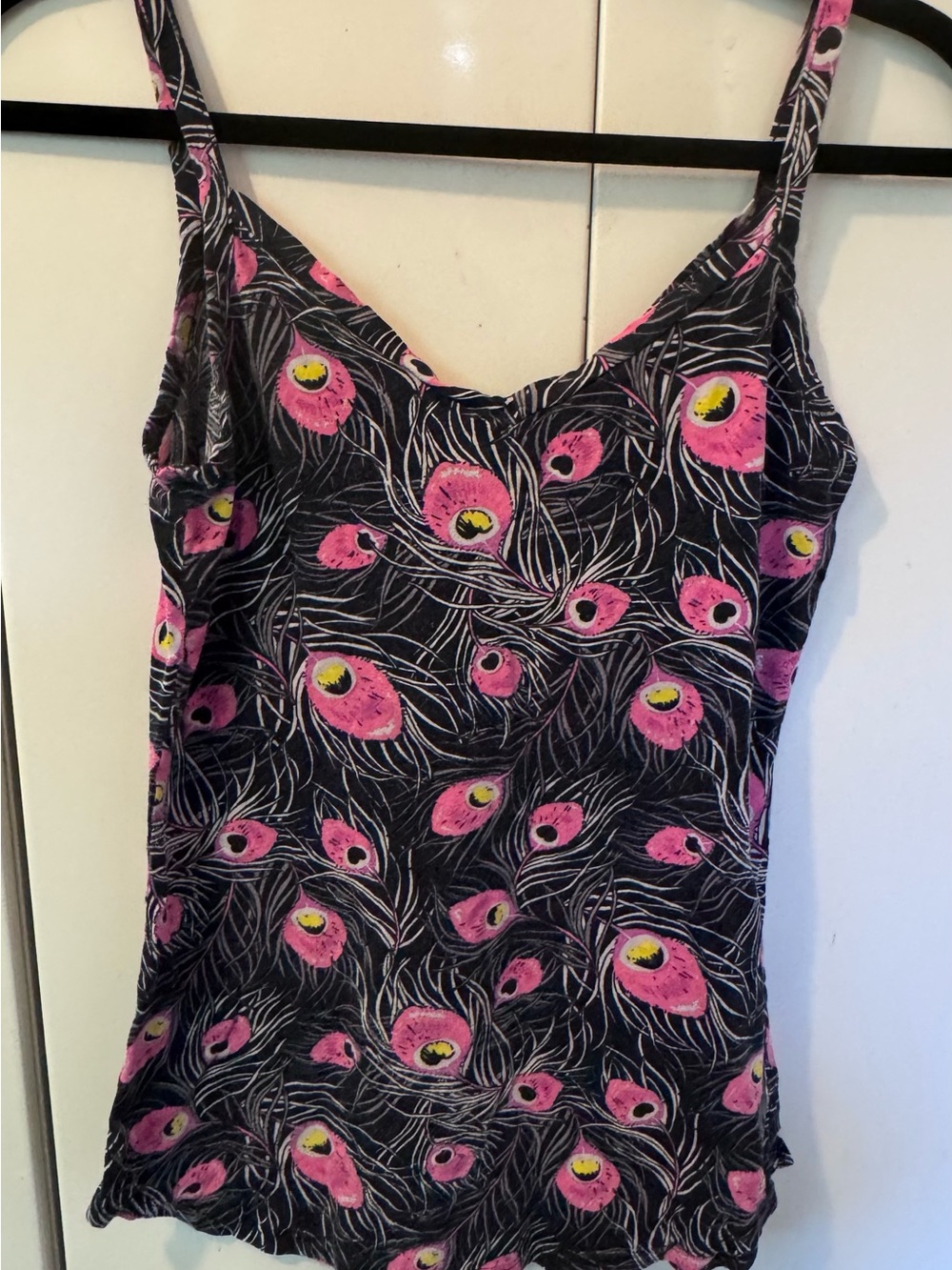 NW PEACOCK FEATHER TUNIC TANK Top ROCKABILLY KAWAII  Small Y2K Glamrock Grunge S